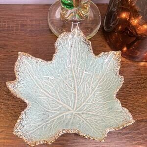 California Original Handmade Ceramic Leaf Decorative Bowl Light Green Pottery